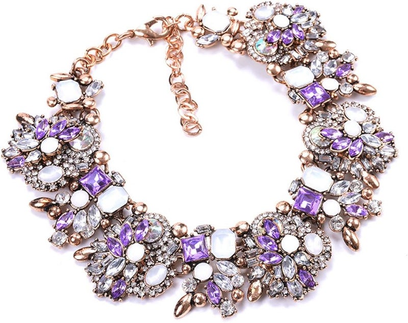 Zthread Bib Statement Necklace Colorful Glass Crystal Collar Choker Necklace for Women Fashion Accessories - Image 4